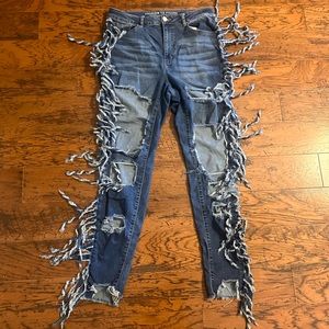 Fashion2Figure Fringe cutout jeans